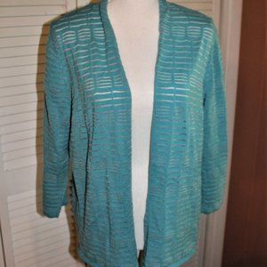 LOVELY SHEER TEAL LIGHTWEIGHT SWEATER
